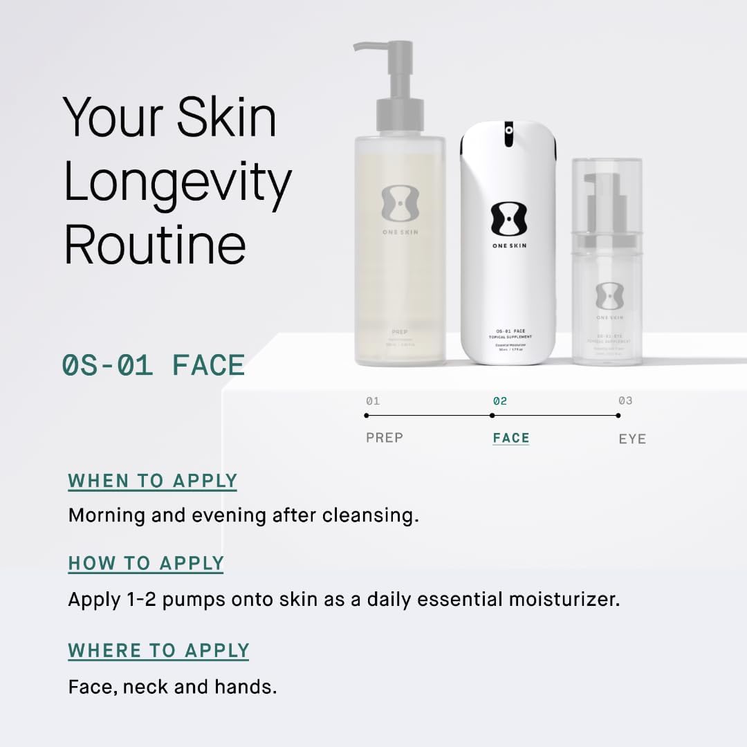 OneSkin FACE OS-01 Peptide Topical Supplement | Skin Longevity Age Reversal Moisturizer