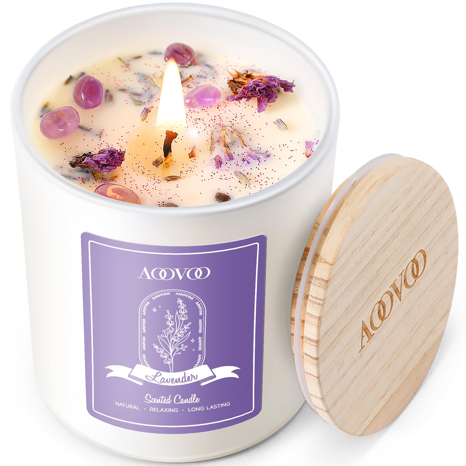 AOOVOO Lavender Candles