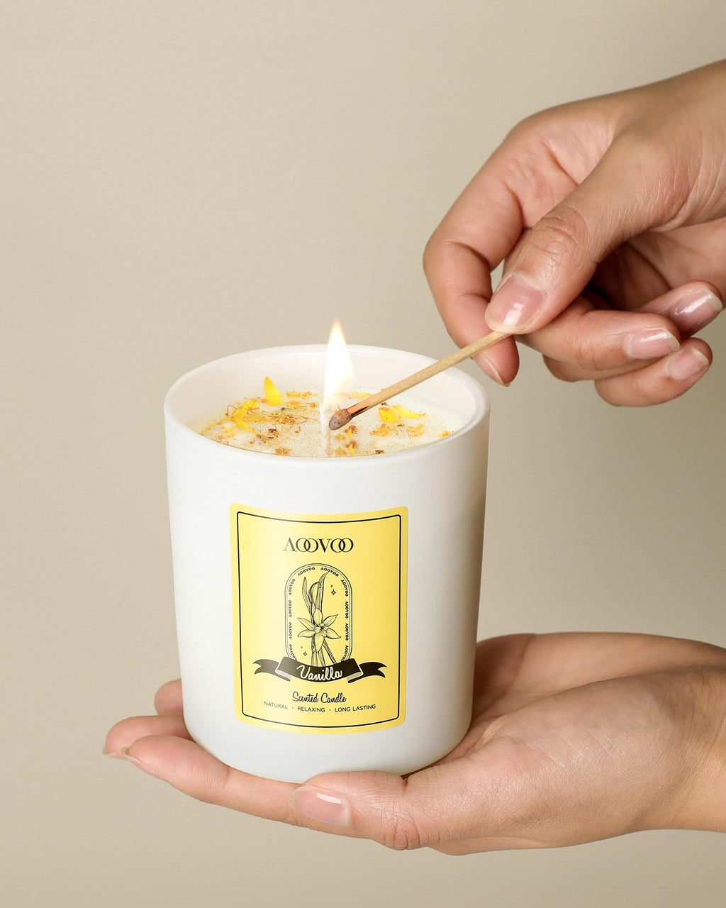 AOOVOO Lavender Candles