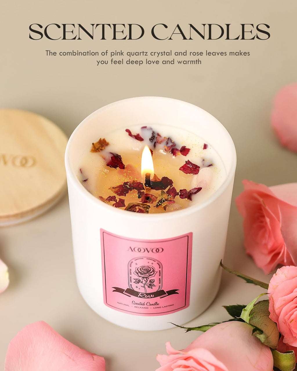 AOOVOO Lavender Candles