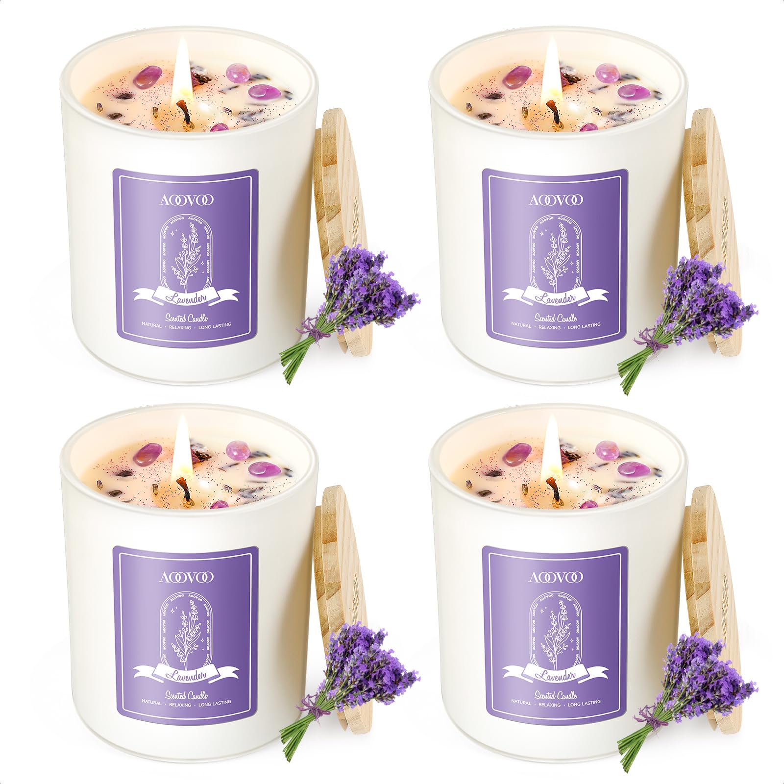 AOOVOO Lavender Candles