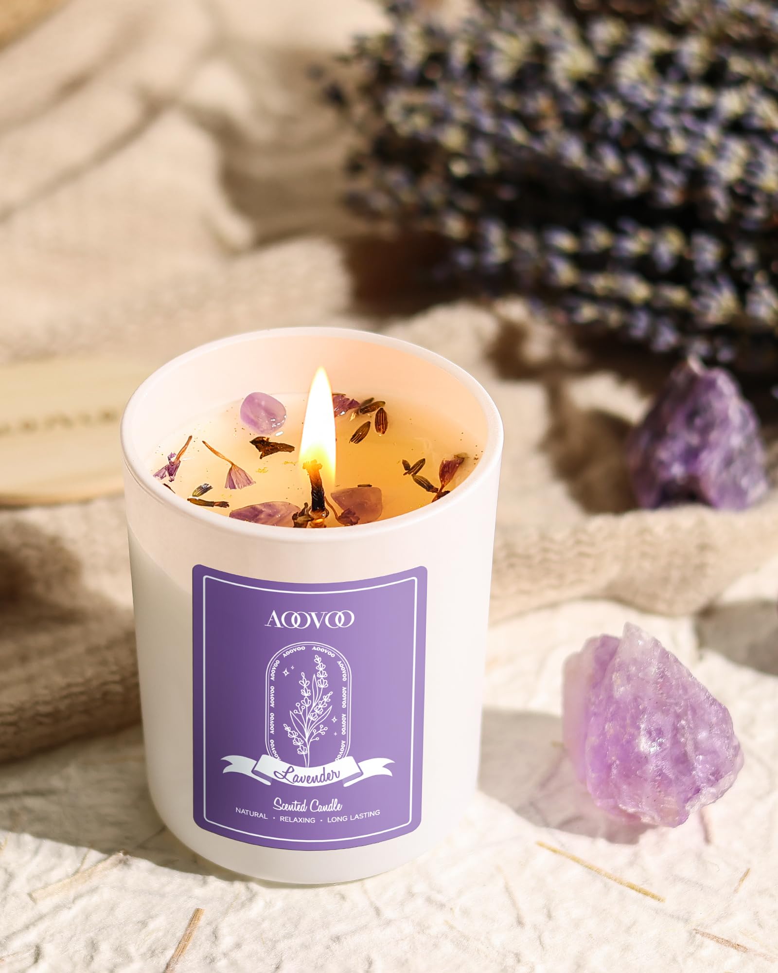 AOOVOO Lavender Candles