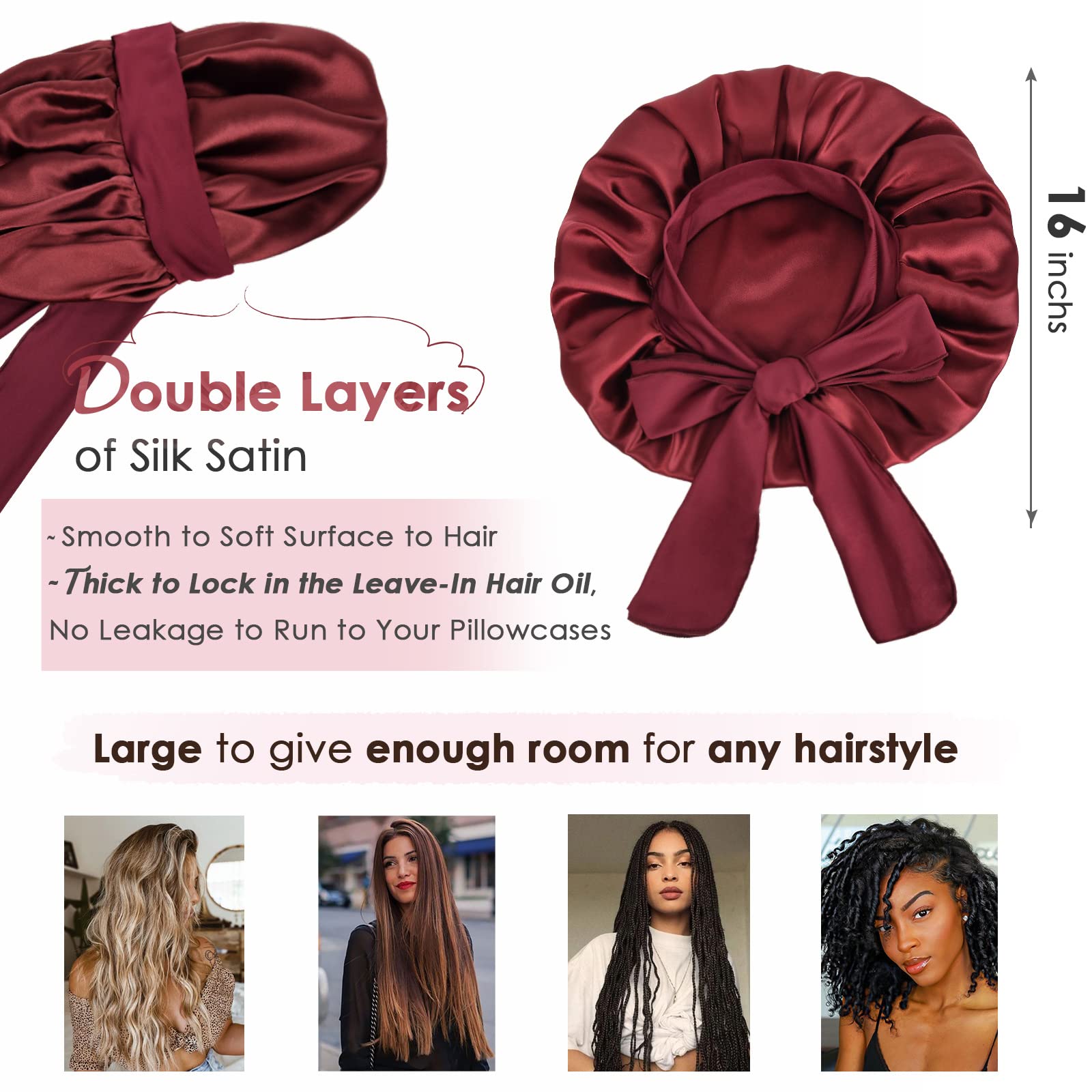 YANIBEST Adjustable Satin Bonnet
