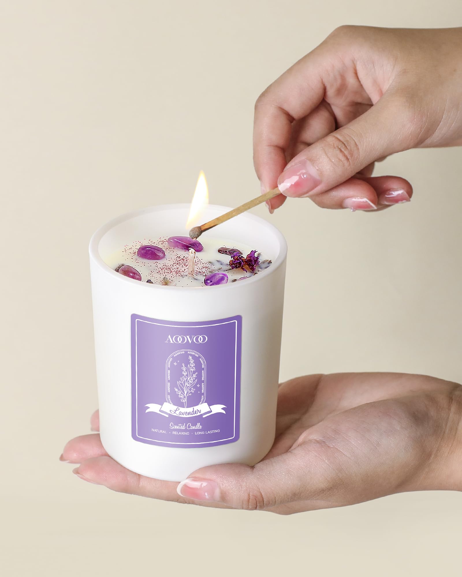 AOOVOO Lavender Candles