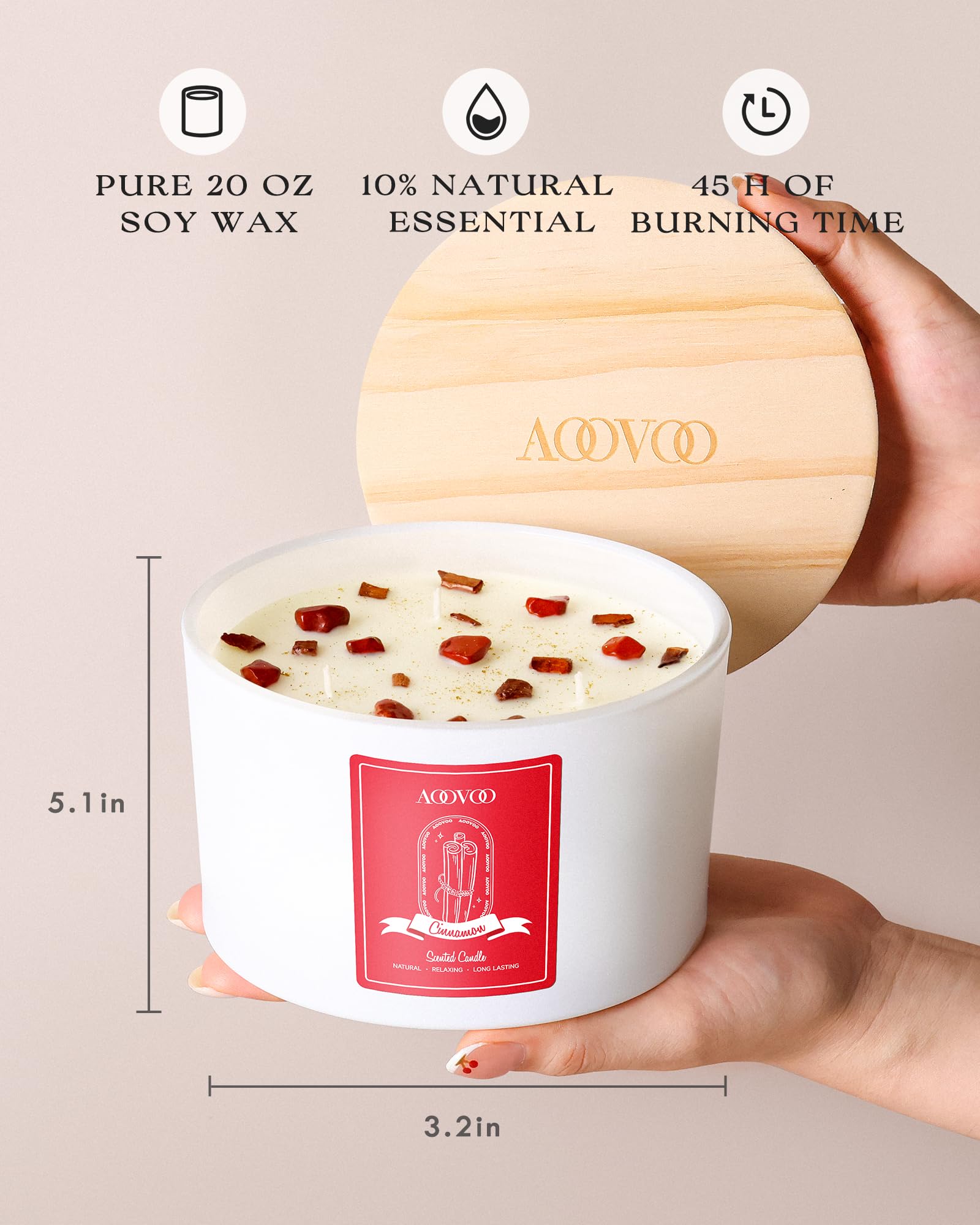AOOVOO Lavender Candles