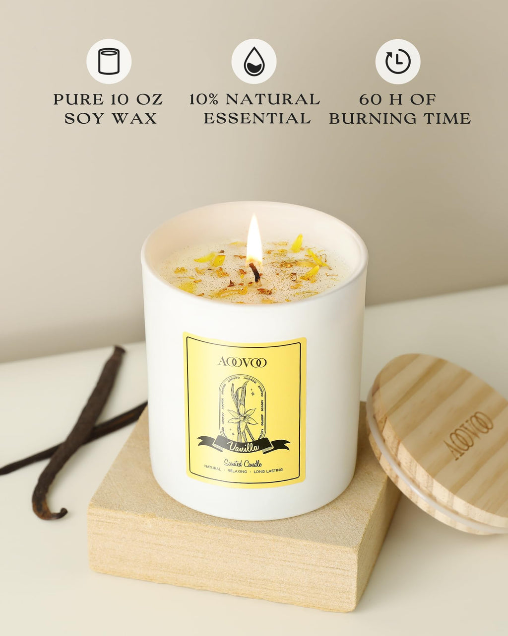 AOOVOO Lavender Candles