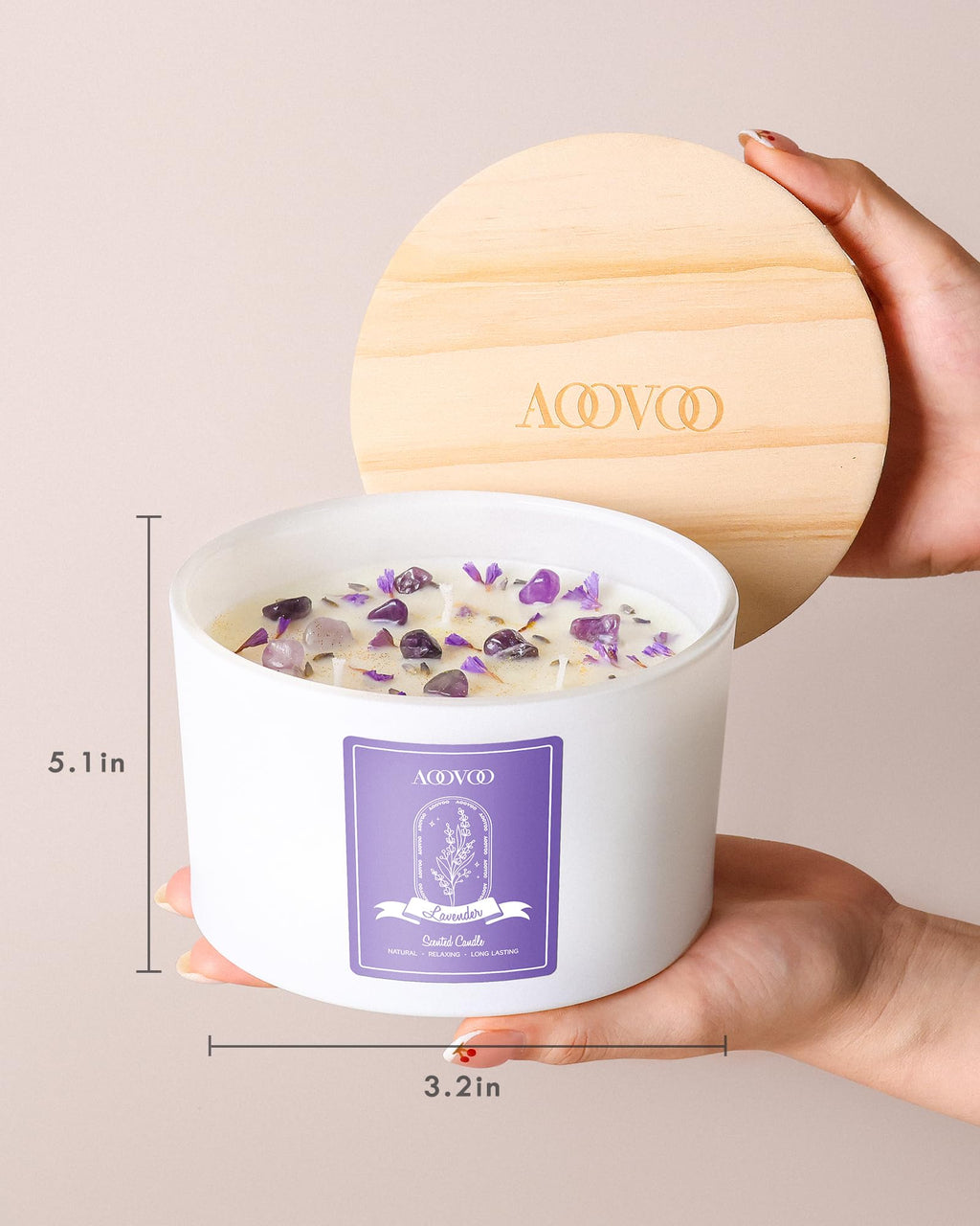 AOOVOO Lavender Candles