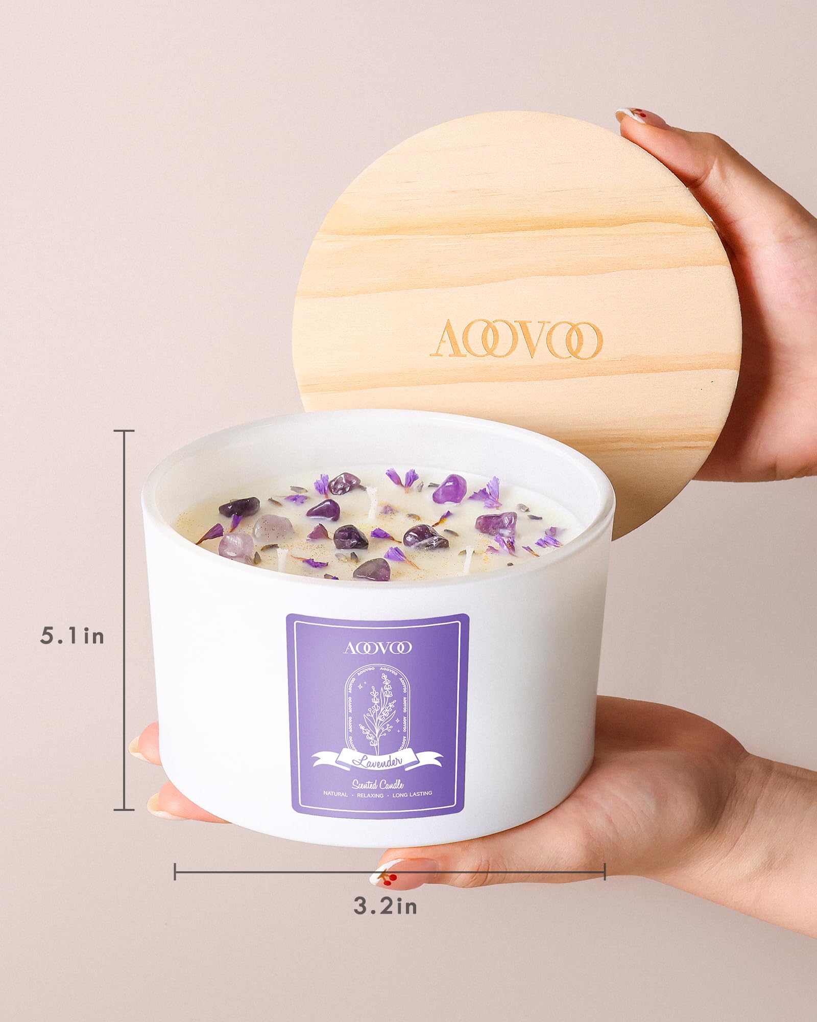 AOOVOO Lavender Candles