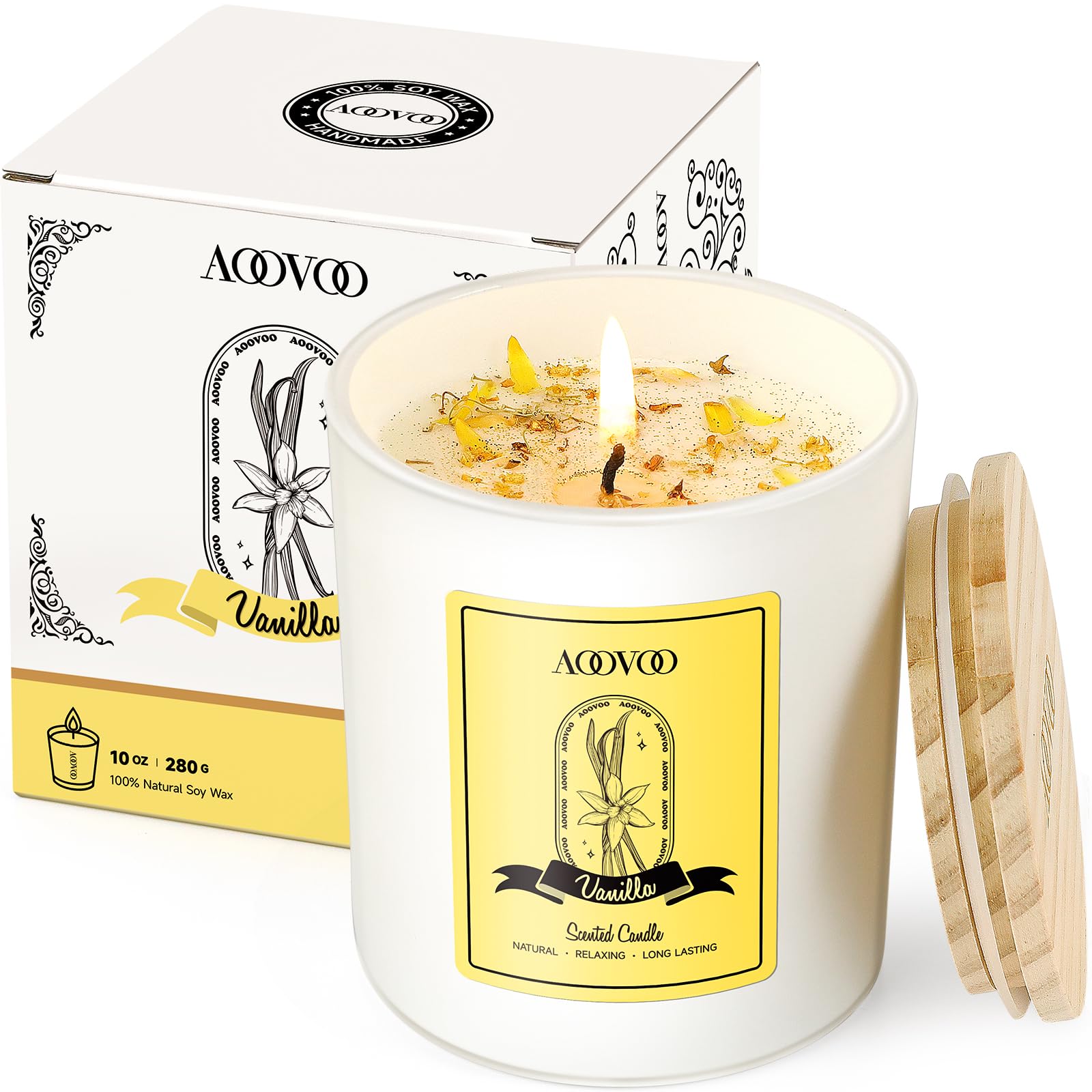 AOOVOO Lavender Candles