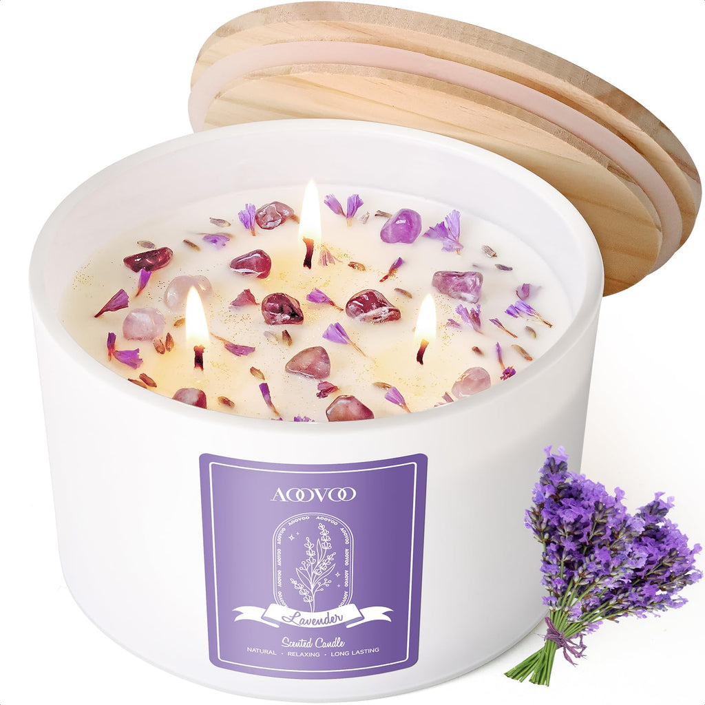 AOOVOO Lavender Candles