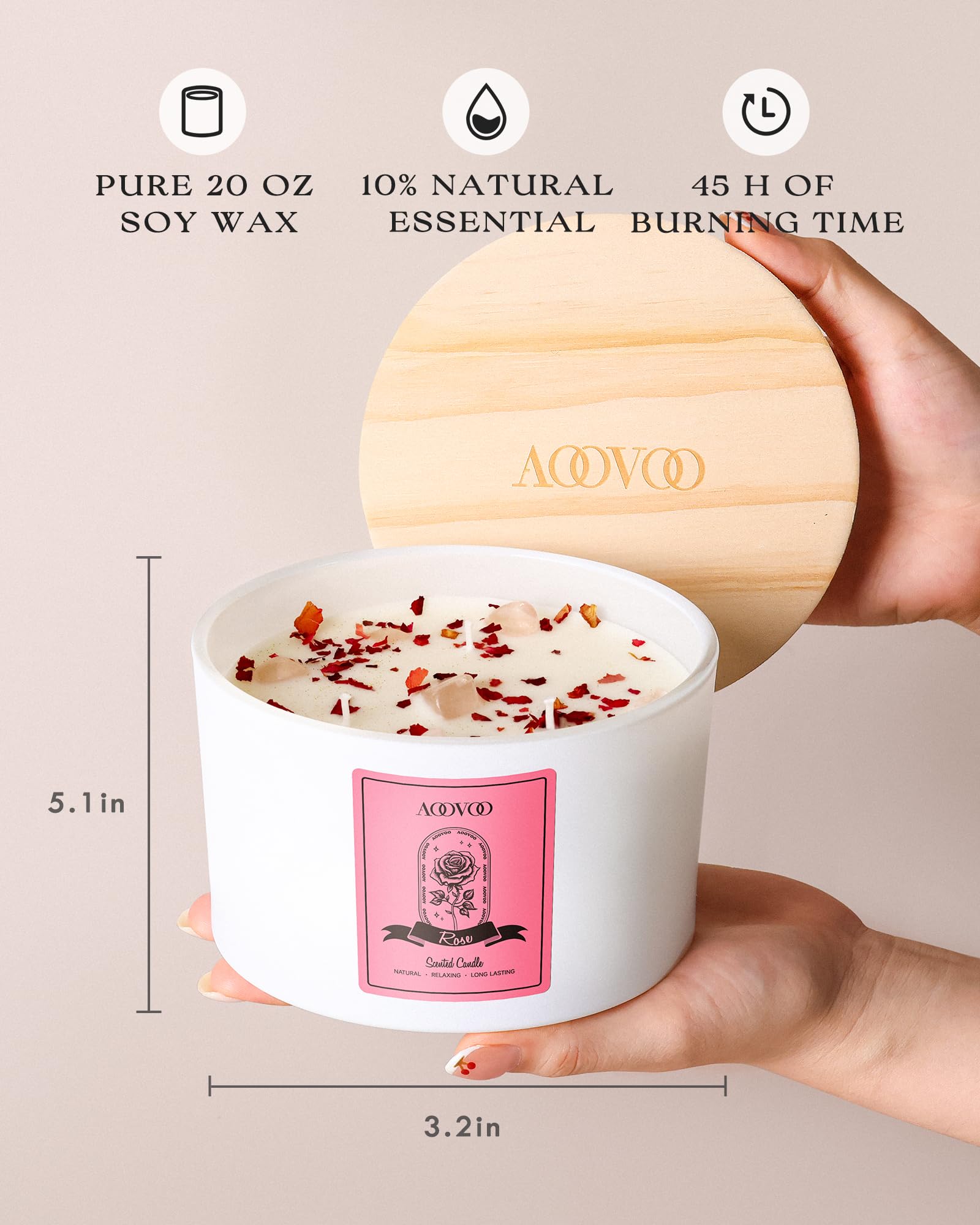 AOOVOO Lavender Candles