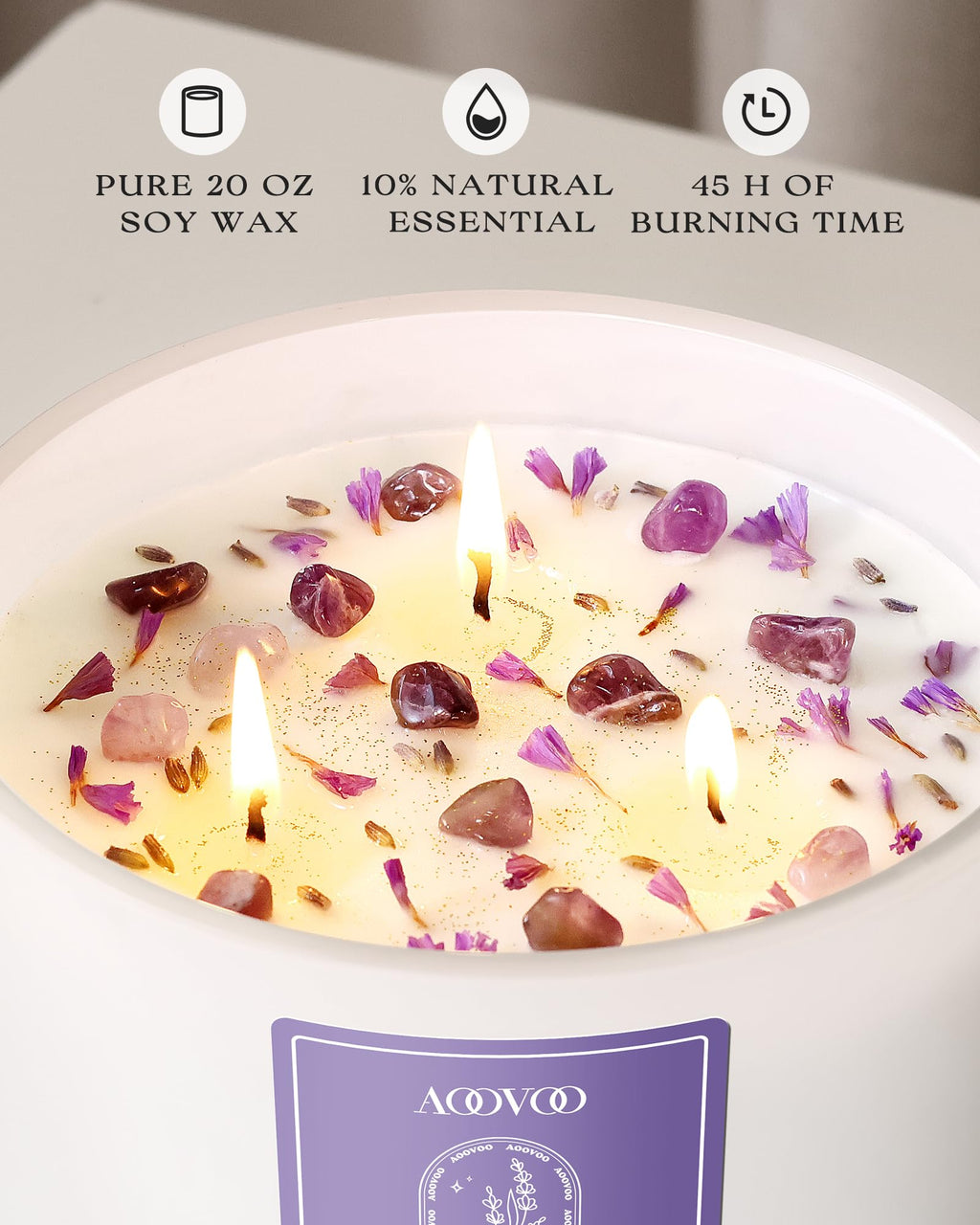 AOOVOO Lavender Candles