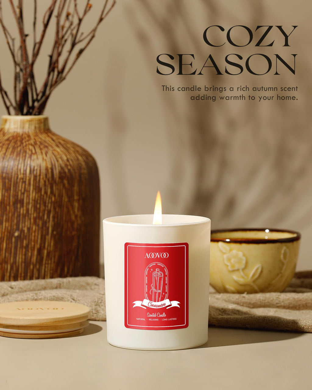 AOOVOO Lavender Candles
