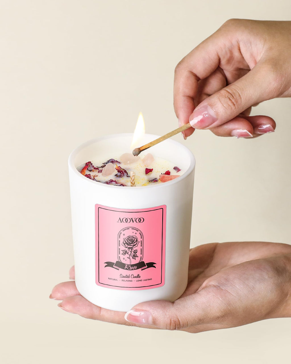AOOVOO Lavender Candles
