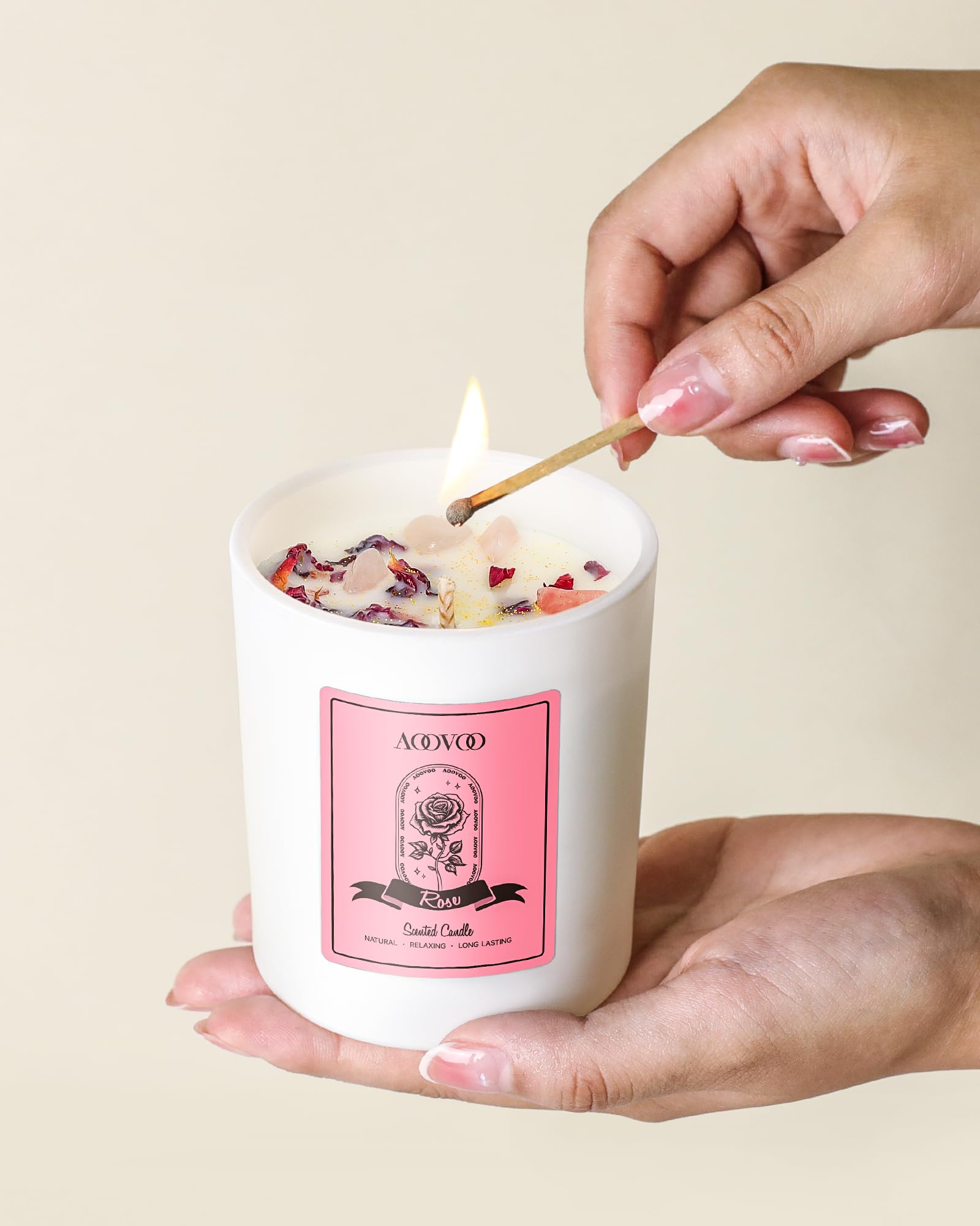 AOOVOO Lavender Candles