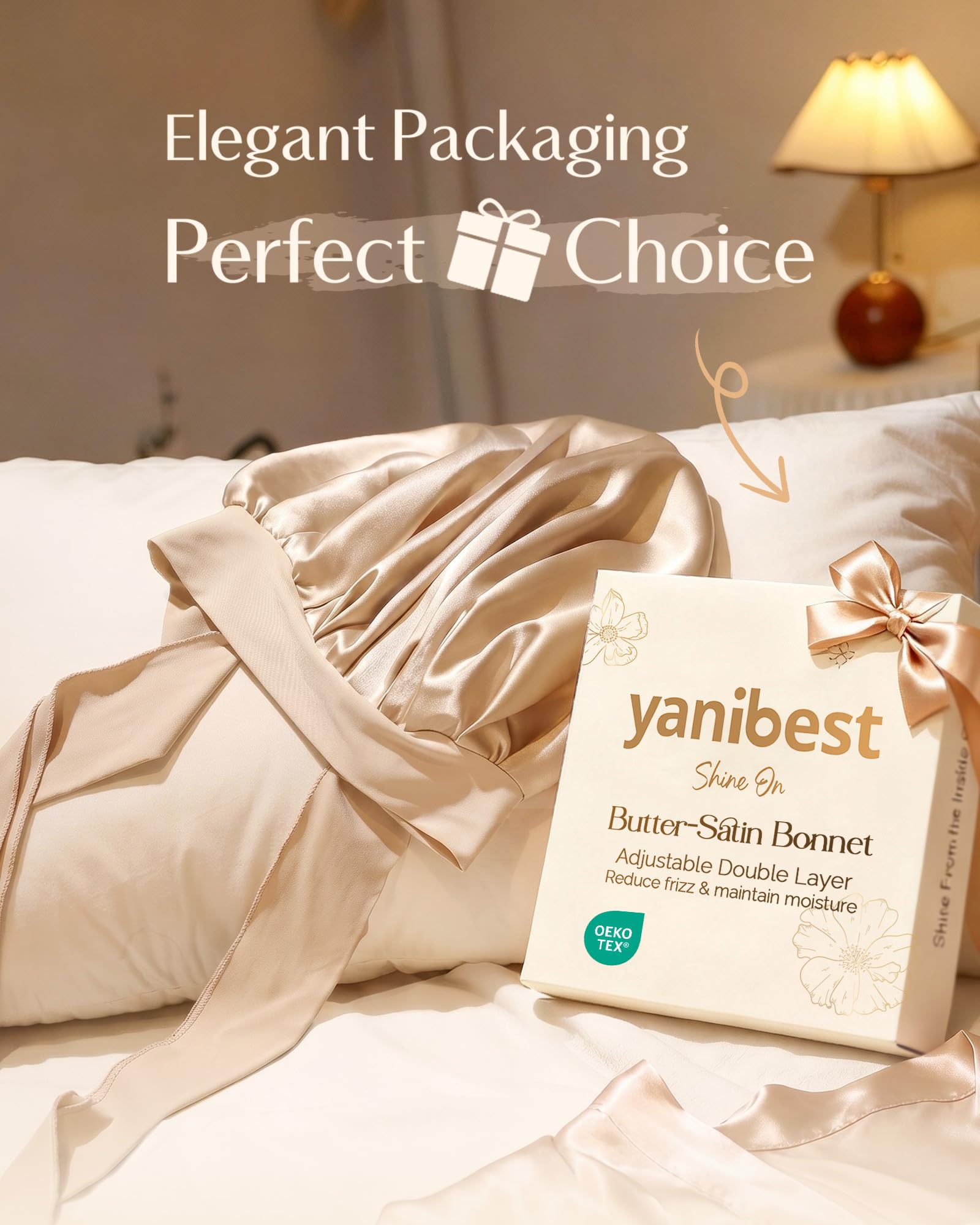 YANIBEST Adjustable Satin Bonnet