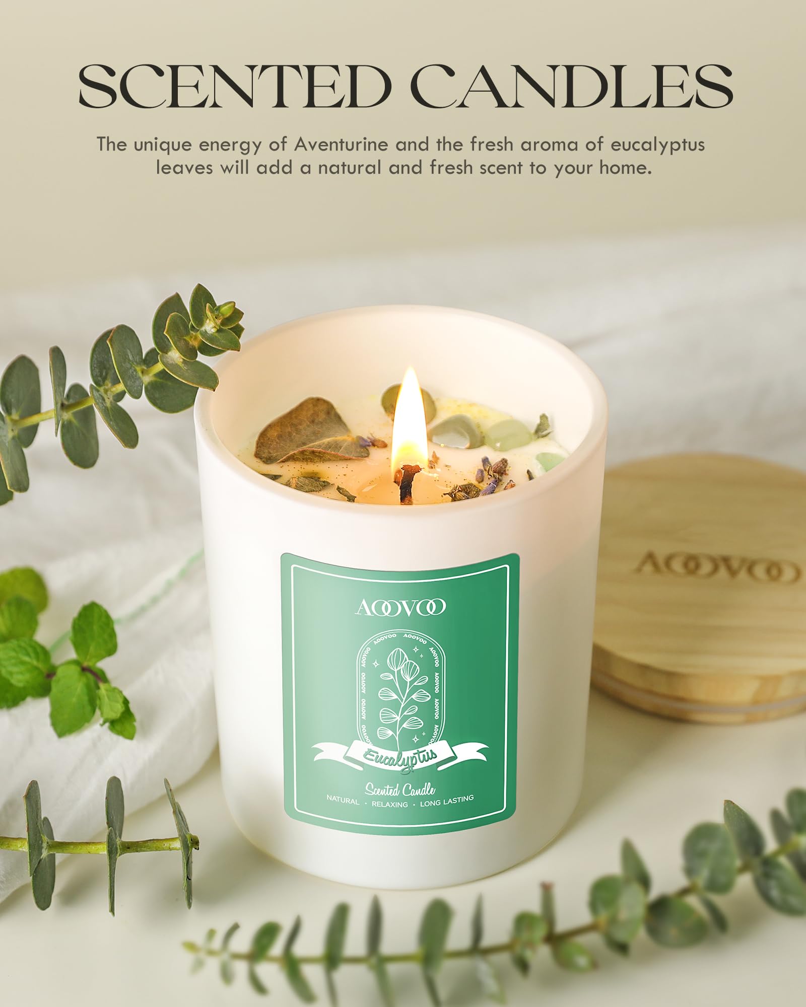 AOOVOO Lavender Candles