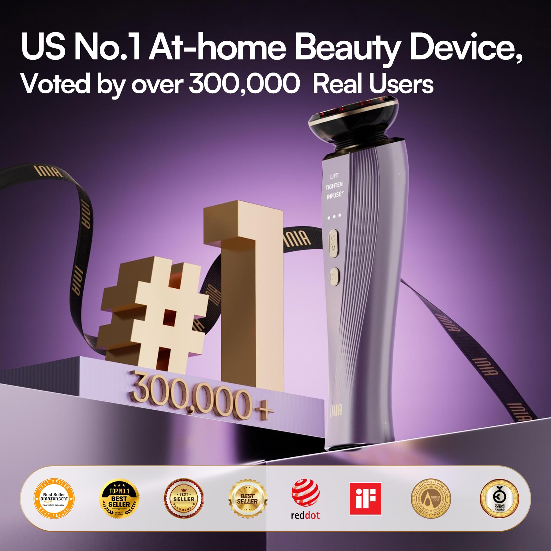INIA Flare 3-in-1 Microcurrent Facial Device
