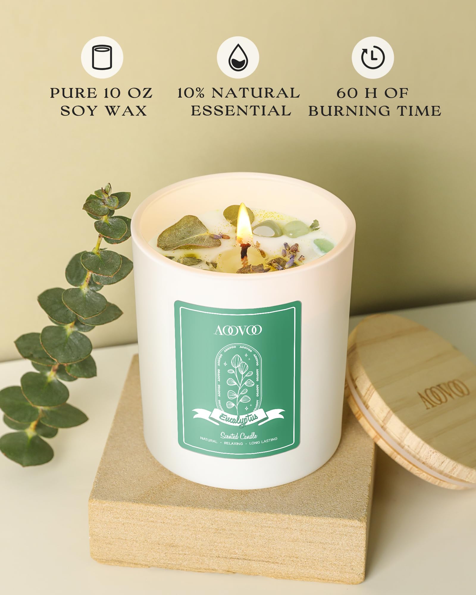 AOOVOO Lavender Candles