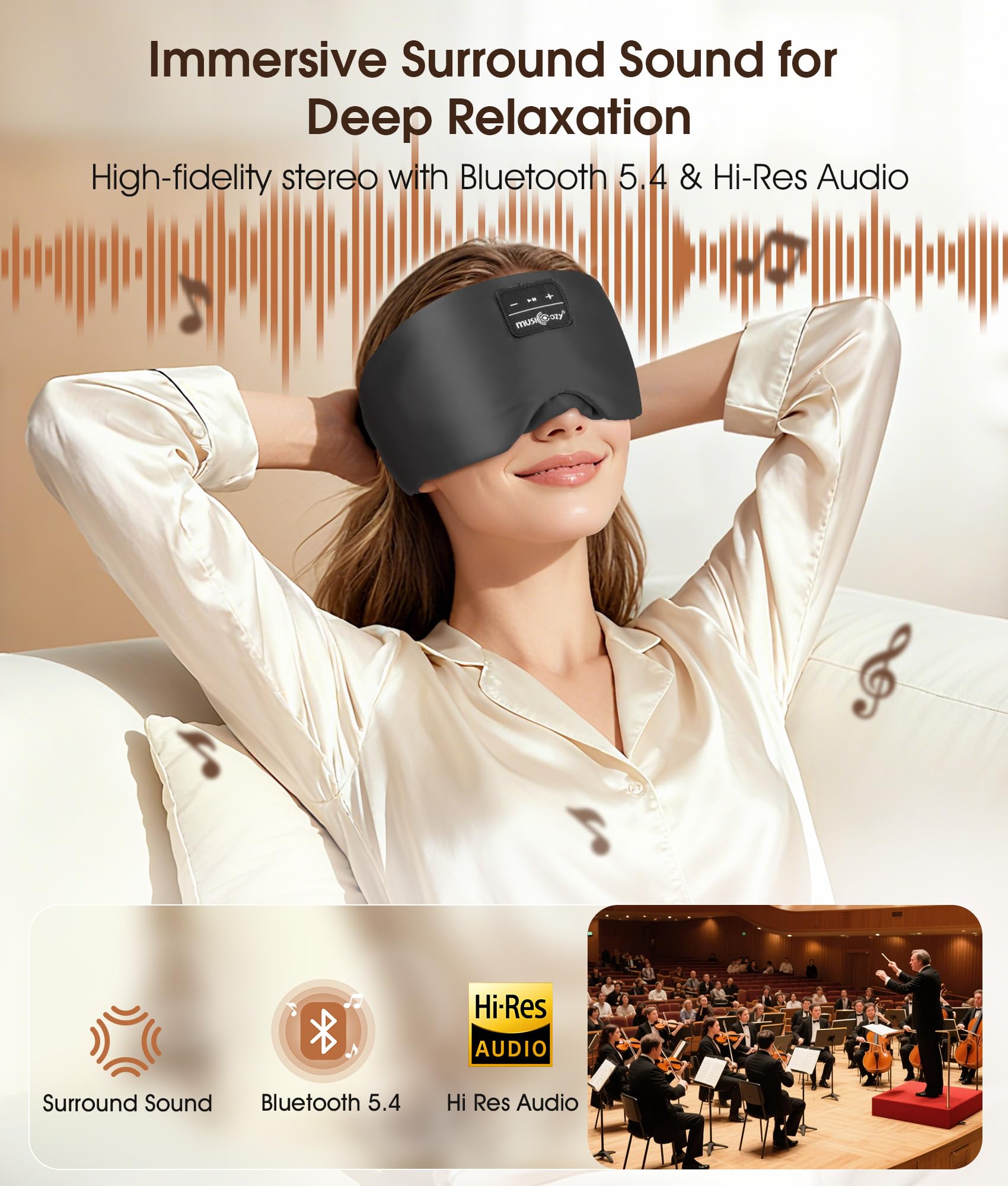 Mulberry Silk Bluetooth Sleep Mask