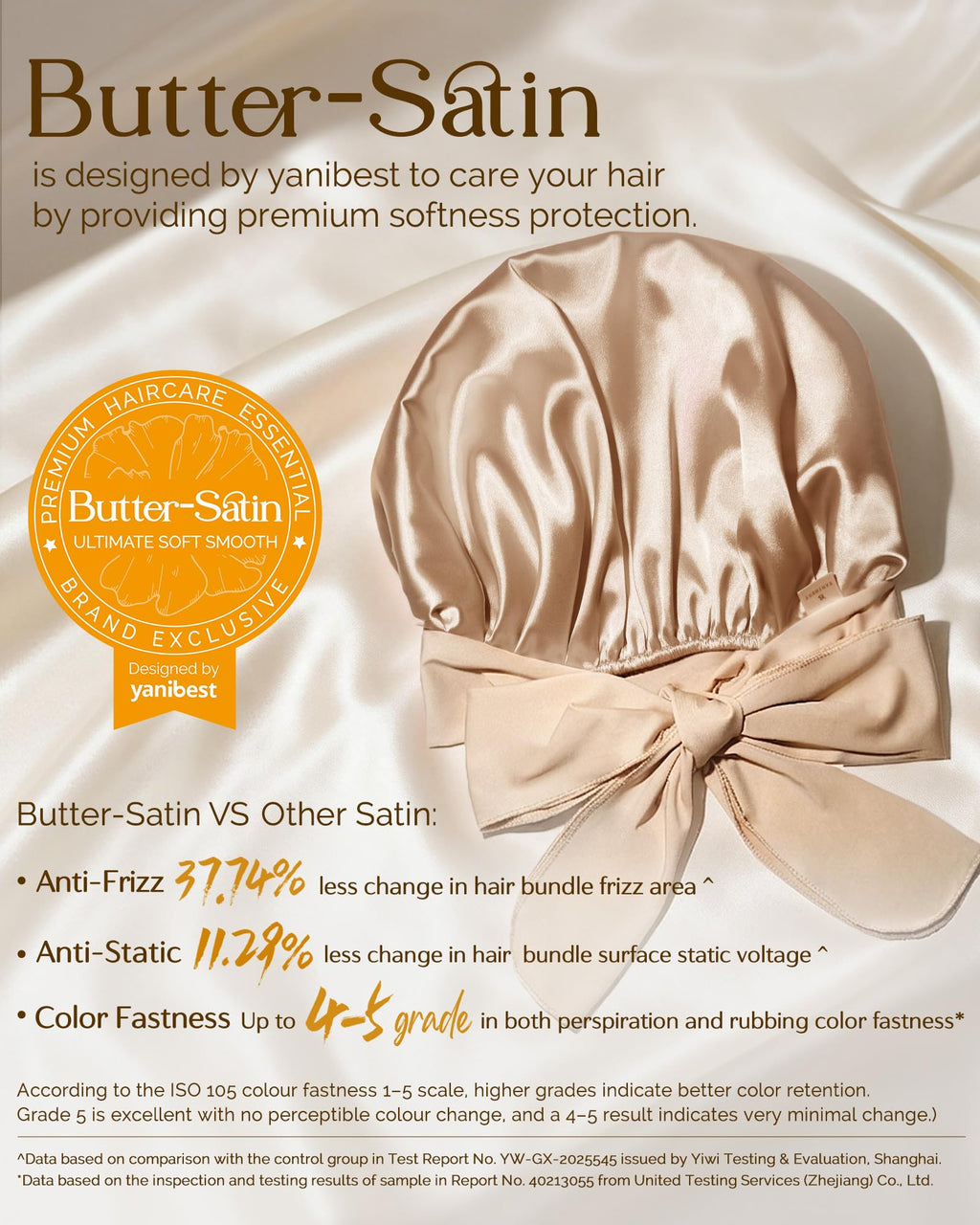 YANIBEST Adjustable Satin Bonnet