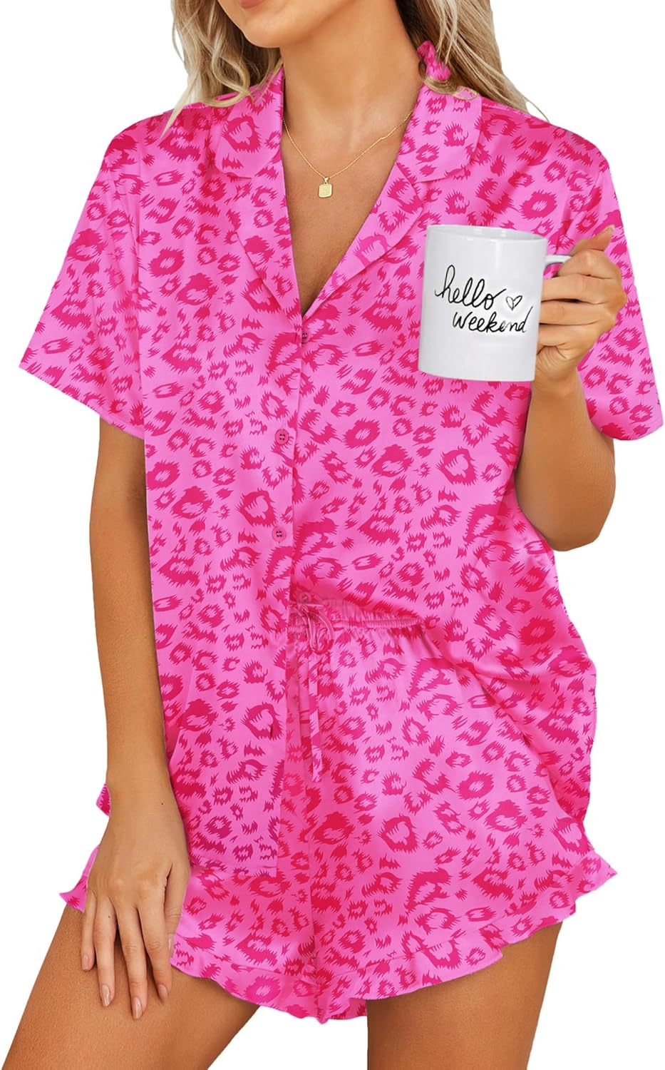 Ekouaer Satin Pajamas Set