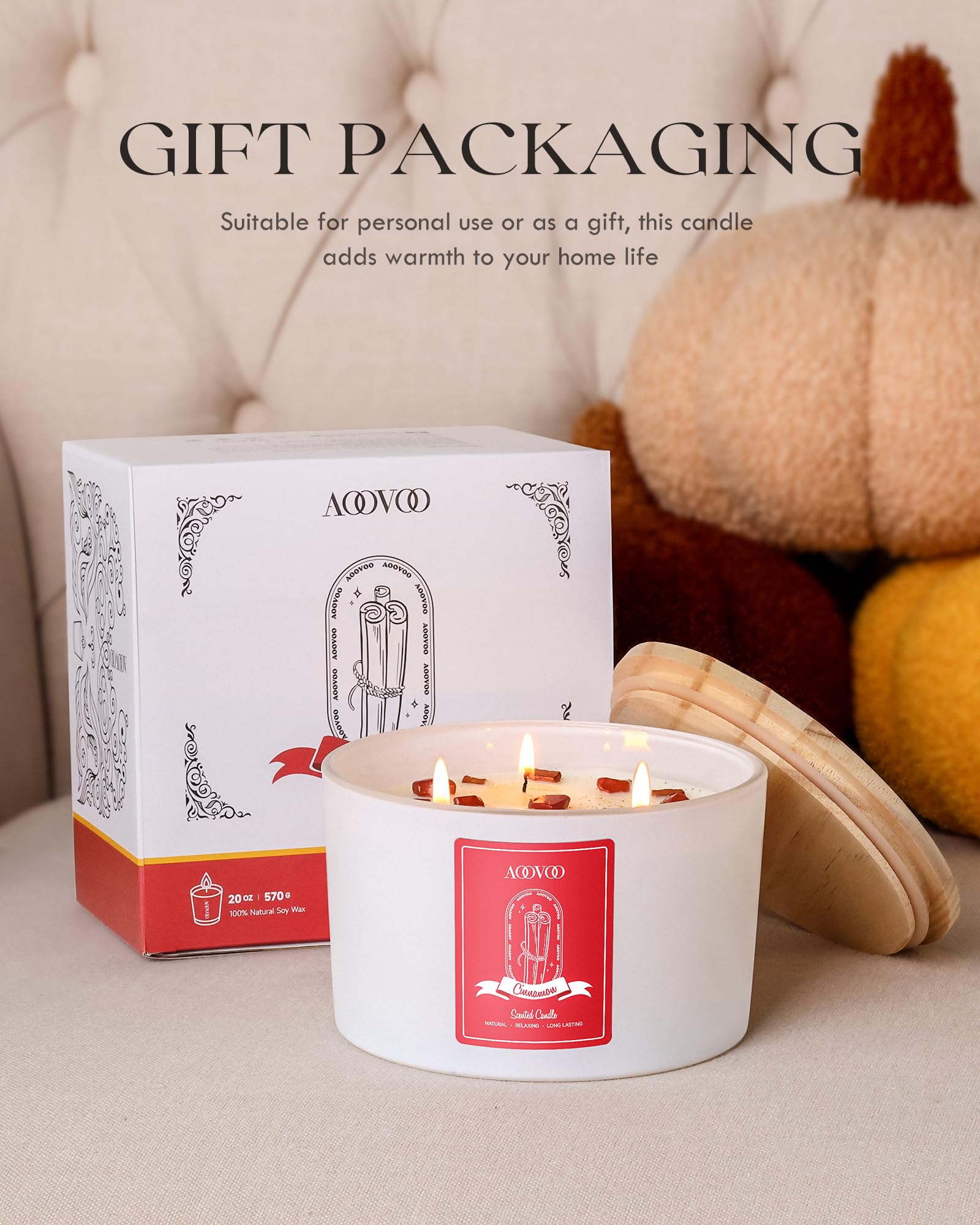 AOOVOO Lavender Candles
