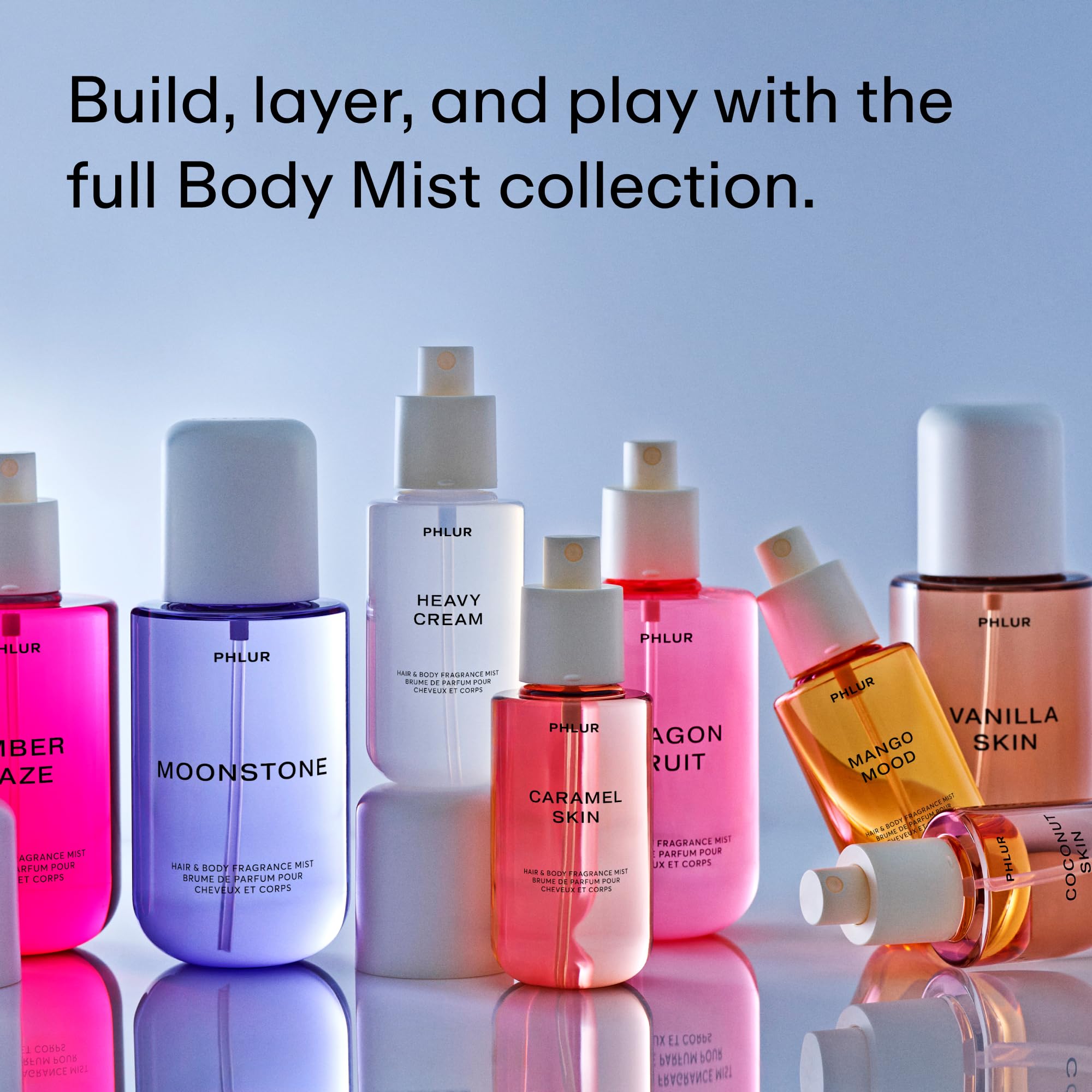 PHLUR Vanilla Skin Body Mist, 8 Fl Oz - Hair and Body Perfume for Women, Vanilla Perfume Body Spray with Pink Pepper, Cashmere Wood & Sandalwood Fragrance