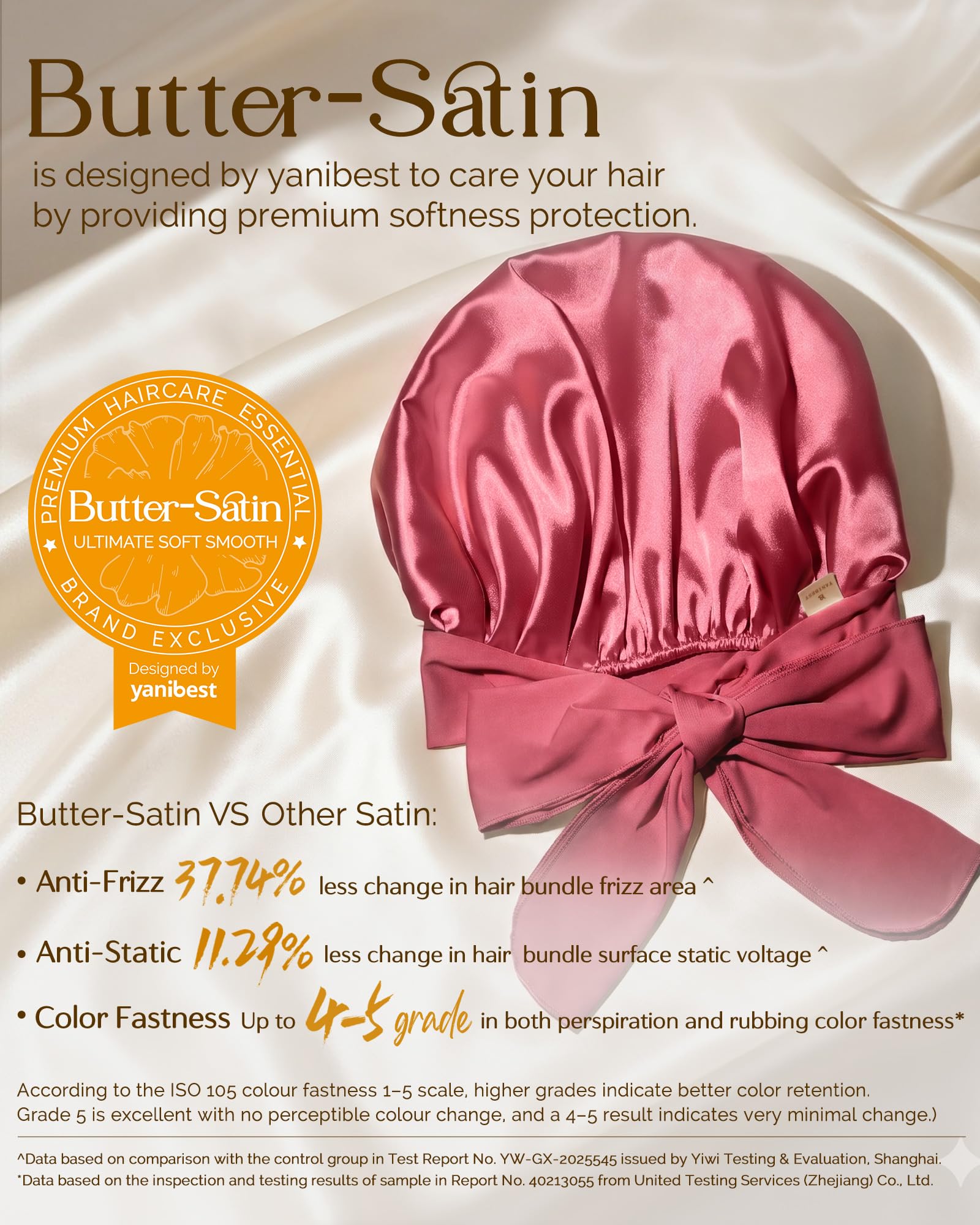 YANIBEST Adjustable Satin Bonnet