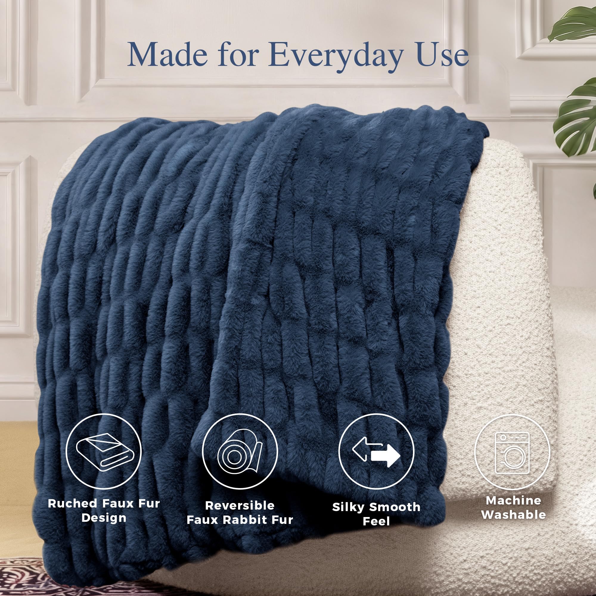 Ultra Soft Cozy 50x60 Faux Fur Throw